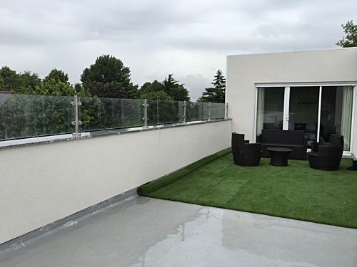 steel and glass balcony